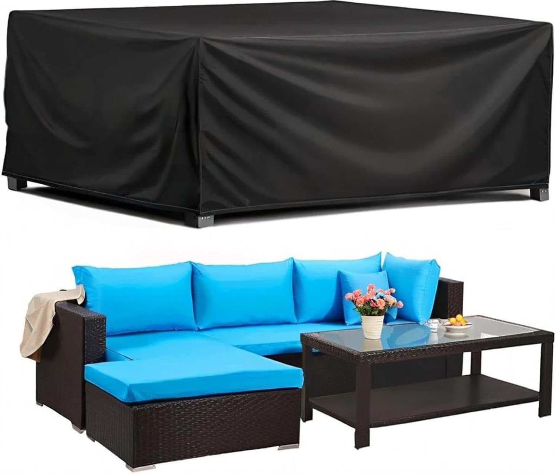 Housse de protection terrasse pour protéger la table du jardin l'hiver