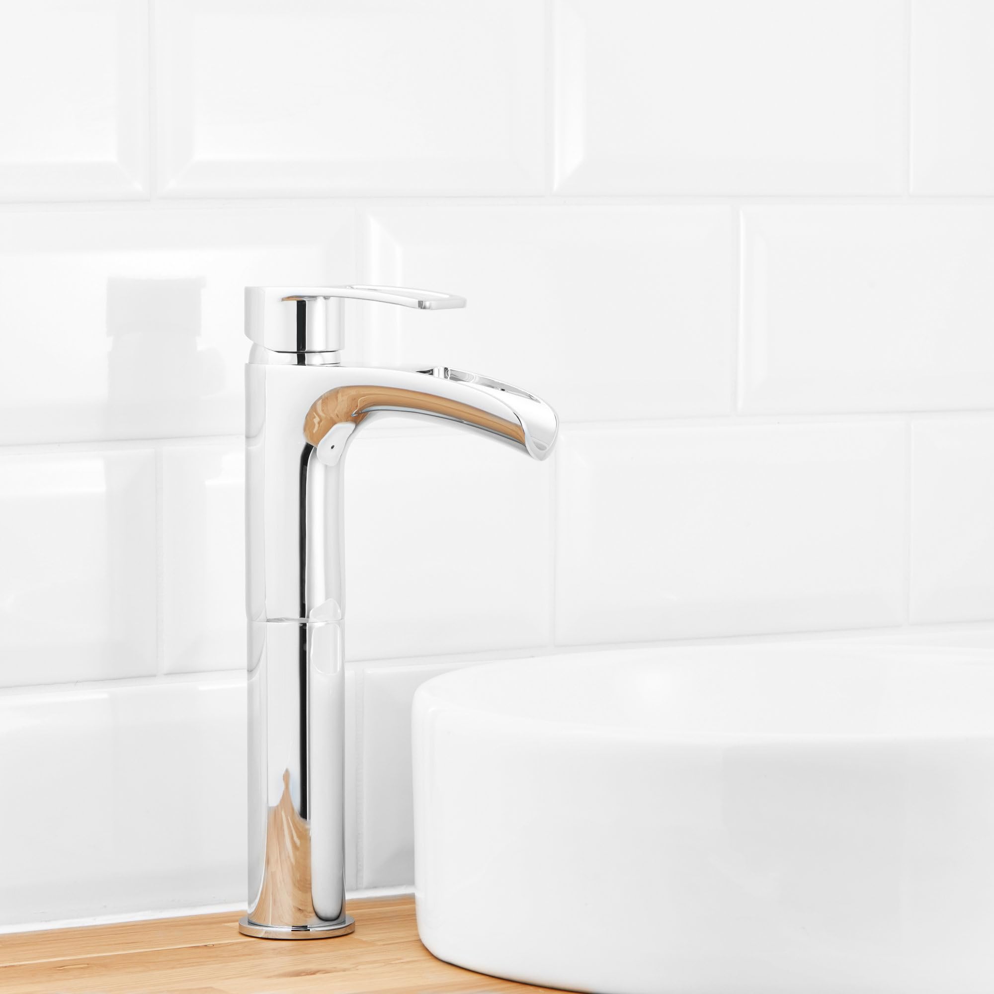 GoodHome Mitigeur haut pour lavabo Olmeto chromé effet chute d'eau