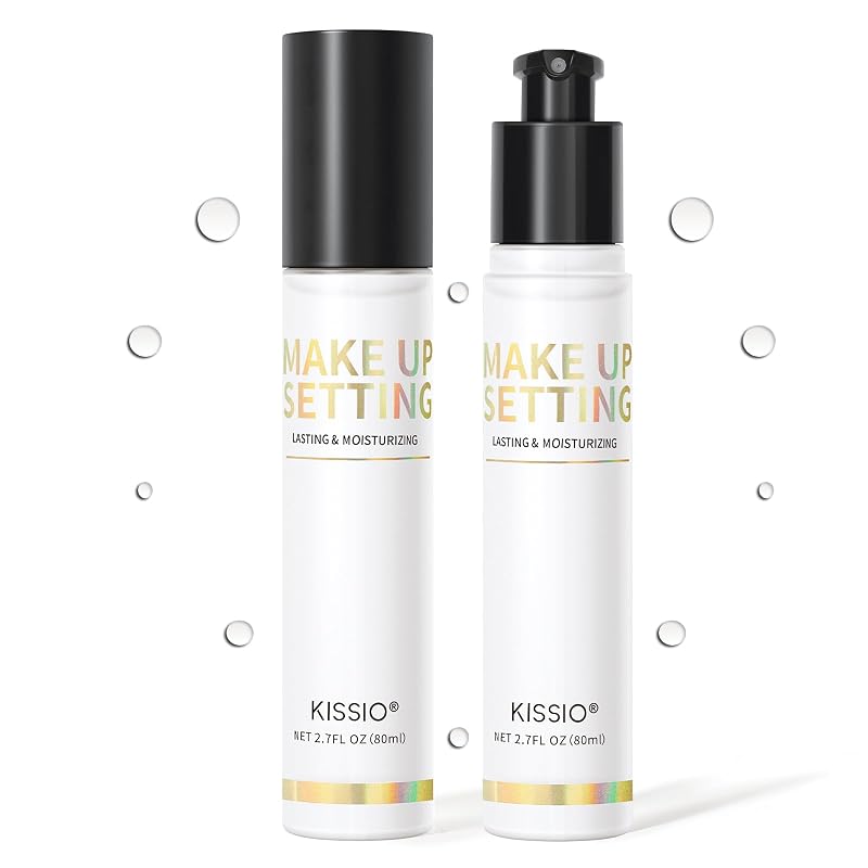 Bruma fixadora de maquiagem KISSIO com névoa fina, acabamento natural, 80 mL