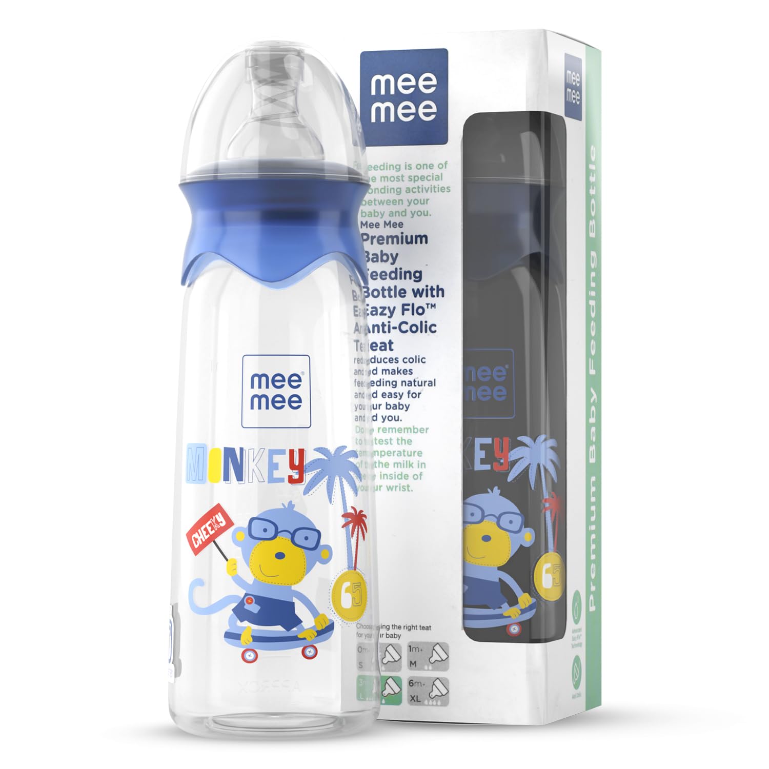 Mee Mee Eazy Flo Premium Baby Feeding Bottle (250 ml, Blue)-picture-29
