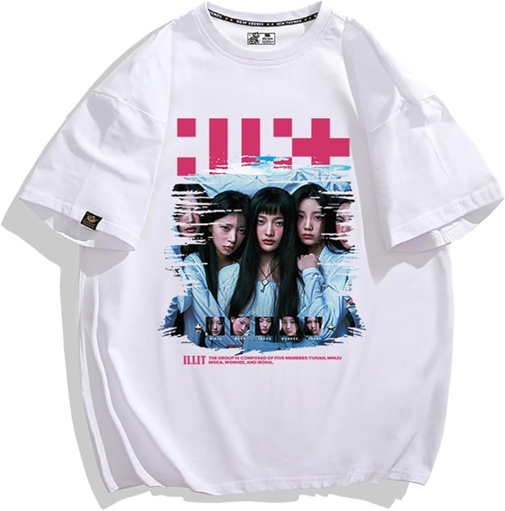 Amazon | [桜] ILLIT Tシャツ 丸首の上着 半袖 日常 夏服 周辺