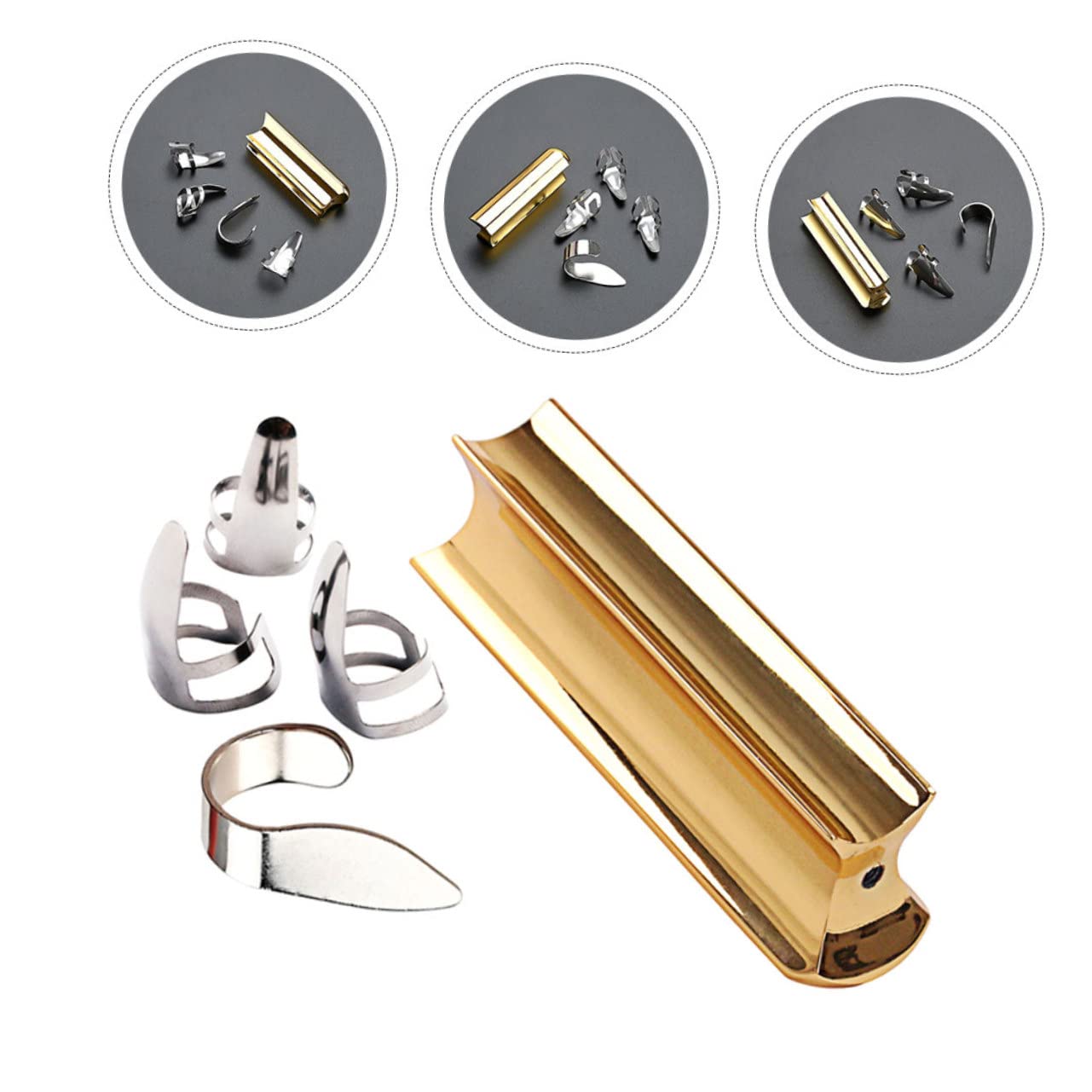 Toyvian 3sets Plettri e Slide Metallo Per Chitarra Accessori Pratici Per Chitarra Elettrica e Acustica Design Compatto e Versatile Suono Brillante Per Musicisti Di Tutti