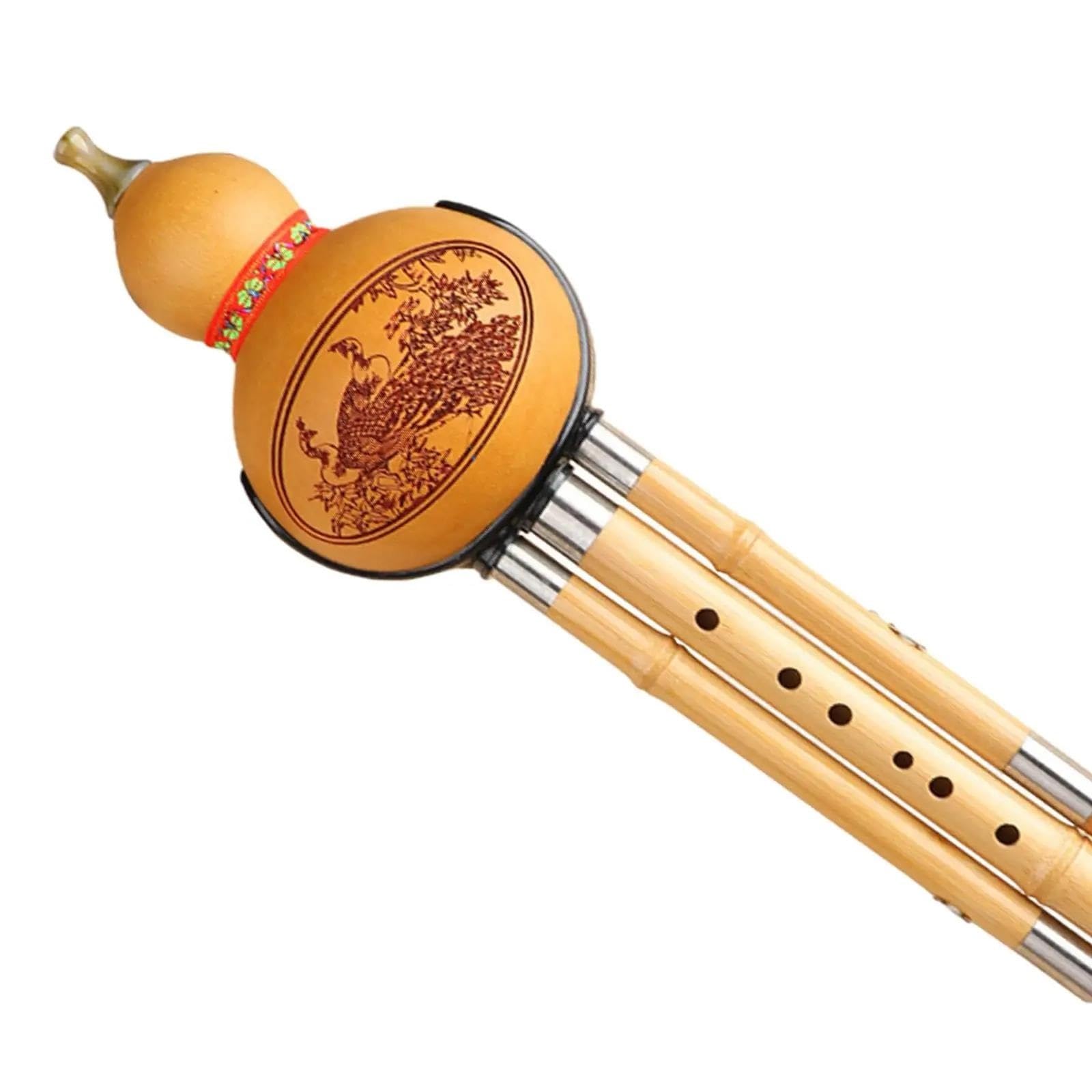 Instrumento De Flauta Hulusi Instrumento Musical Chino Con Estuche Instrumento De Calabaza Flauta De Cucurbitáceas Para Práctica De Regalo(C key)