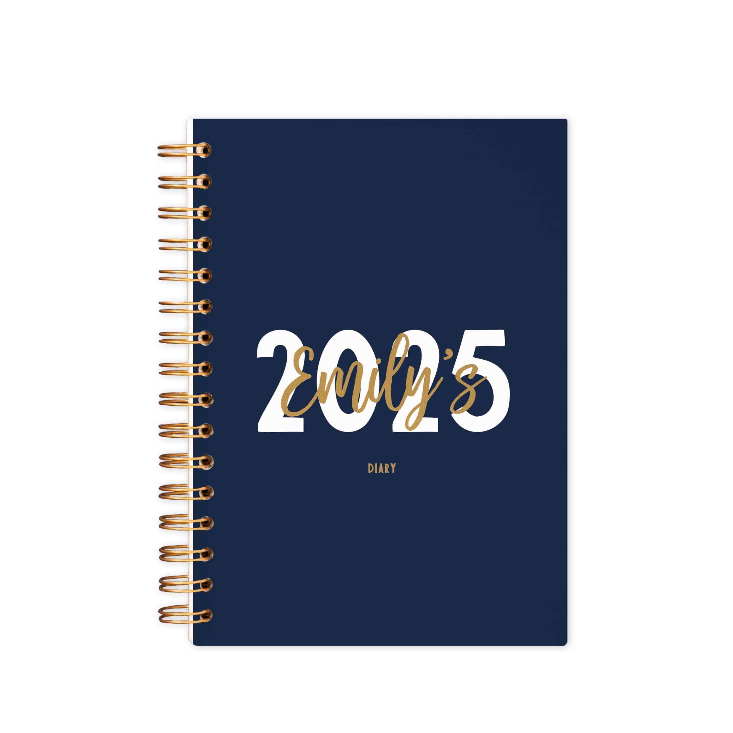 Manta Makes personalised diary 2026 year | week to view gold and navy - green - sage - cerise - pink - lilac | A4 hardback A5 softback | planner 2026 (Navy, A4 Softback)