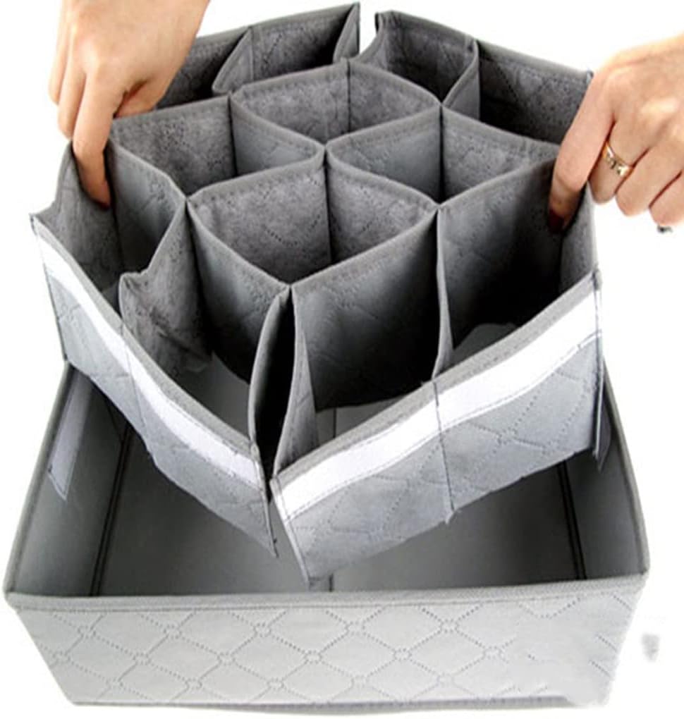 Foldable Underwear Drawer Organizers Storage Dividers Closet Organizer Box 30 Grids for Clothes Bras Scarves Ties Socks