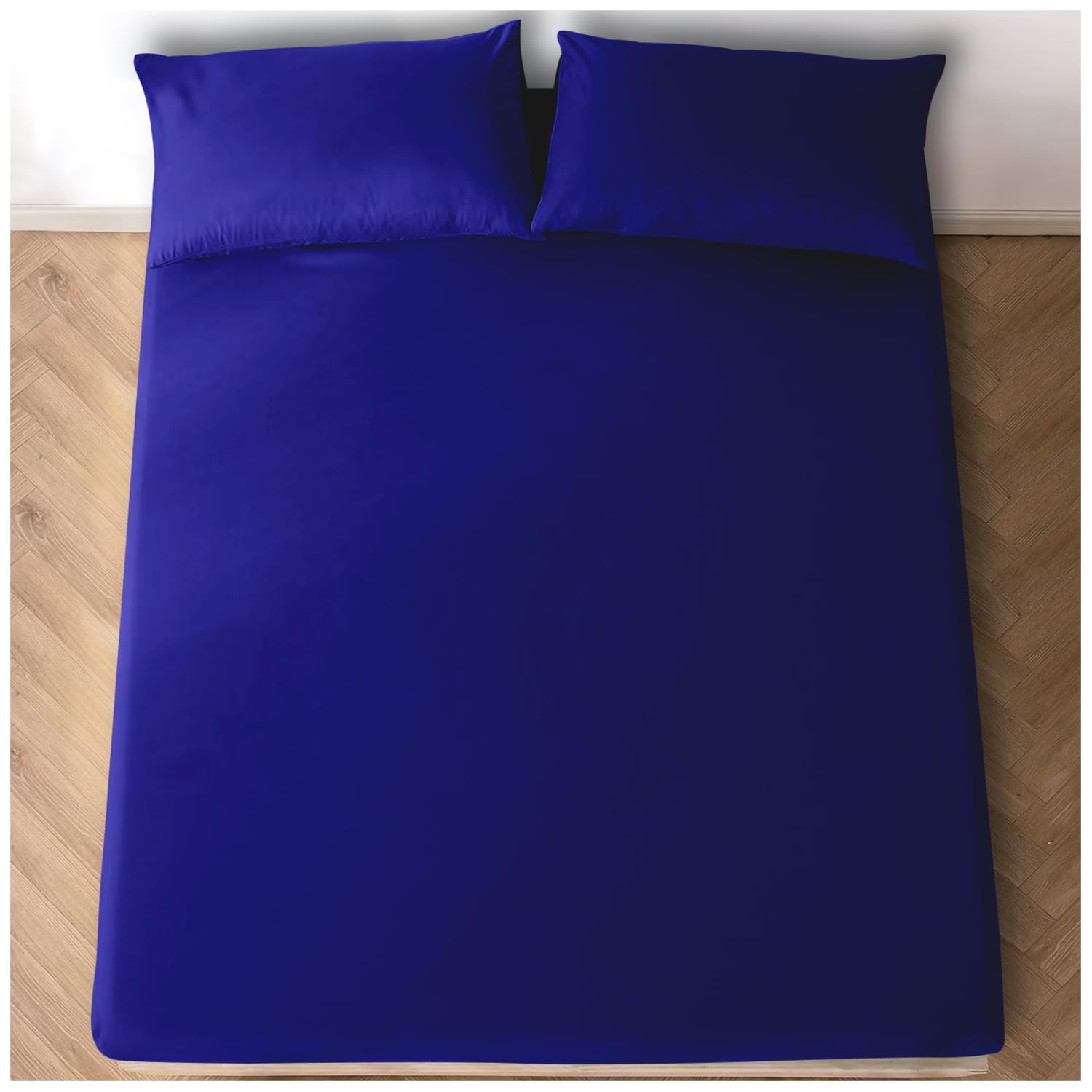 GC GAVENO CAVAILIA Easy Care Fitted Sheet Double, Supersoft Breathable Plain Dyed Bedding, Corner Elasticated Bed Sheets