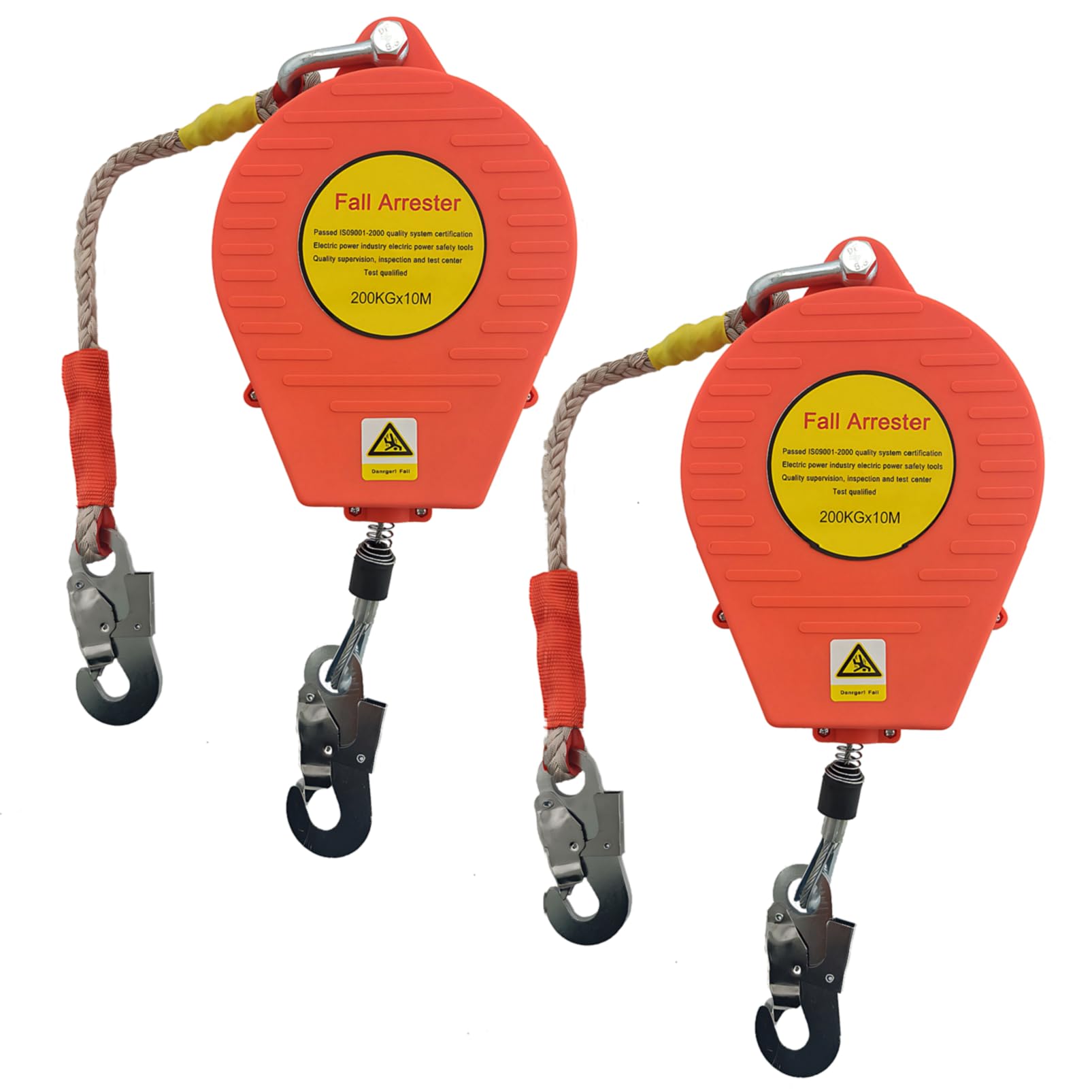 Arnes Linea de Vida Retractil 10m/15m/20m, 200kg(2 Piezas,10m) | Arnes Seguridad Retractil Anticaidas Trabajo en Altura, Dispositivo Anticaida Retractil Homologado con Cable 4 mm Diámetro