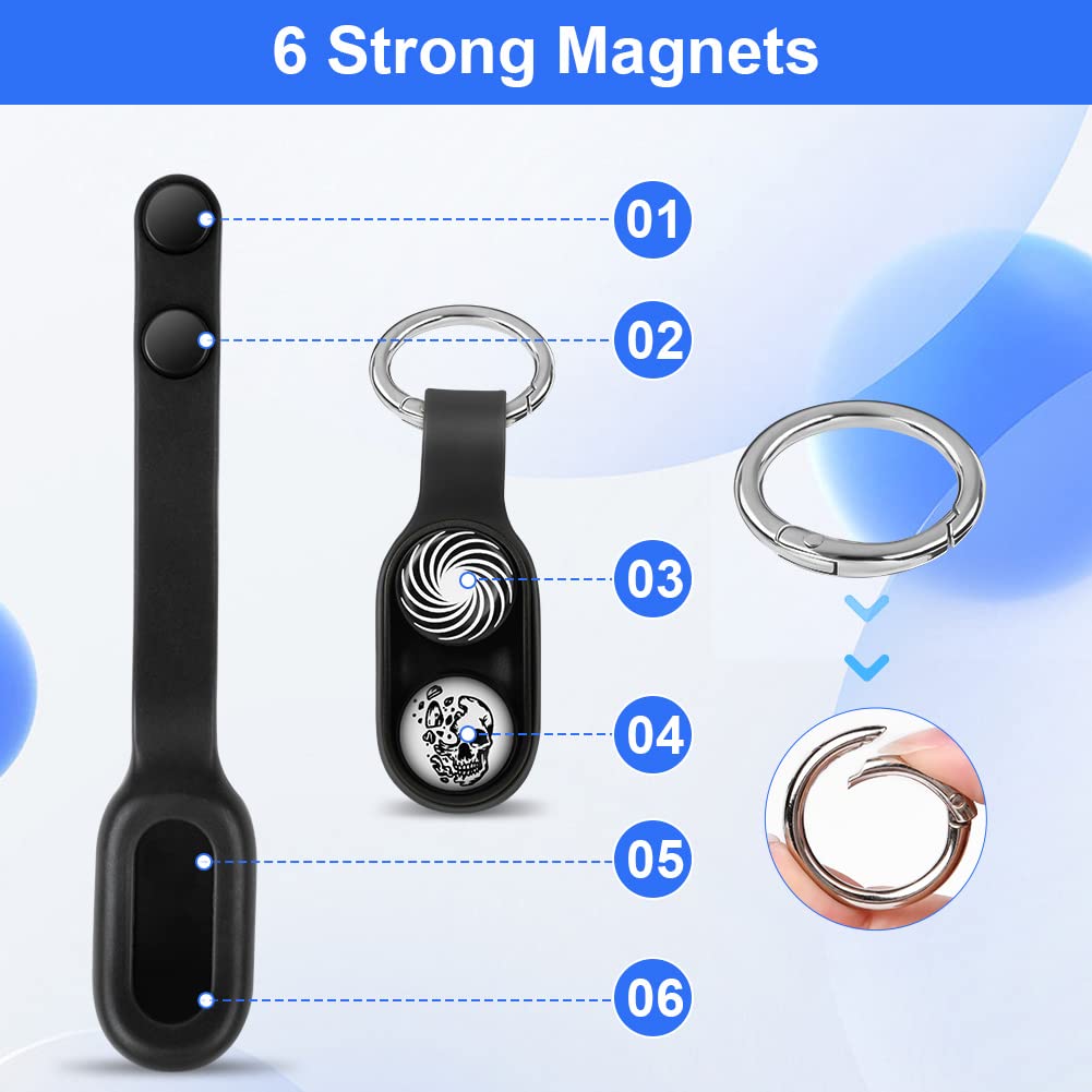 OSDUE Magnetyczna zabawka fidget, magnetyczna zabawka pop-up, dla dzieci i dorosłych, zabawka do budowania strachu, zabawka fidget, prezent dla dzieci i dorosłych (czarna B)