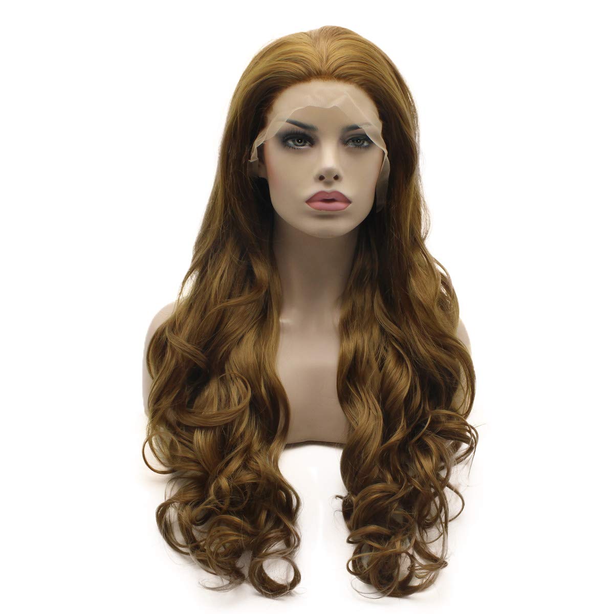 Lushy Lace Front Synthetic Wig Wavy Long 26inch Honey Blonde Wig Heavy Density Heat Friendly Realistic Stylish Wigs