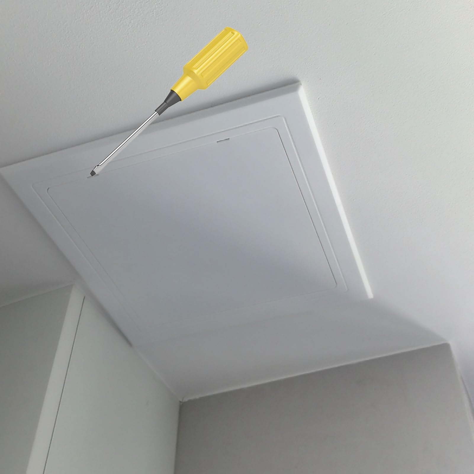 Trampilla Pladur Panel de Acceso Autoadhesivo para Techo y Pared, Puerta de Servicio de Plomería de Plástico Pequeña, Puerta de Acceso Al Ático Impermeable(White,380x380mm(15x15))