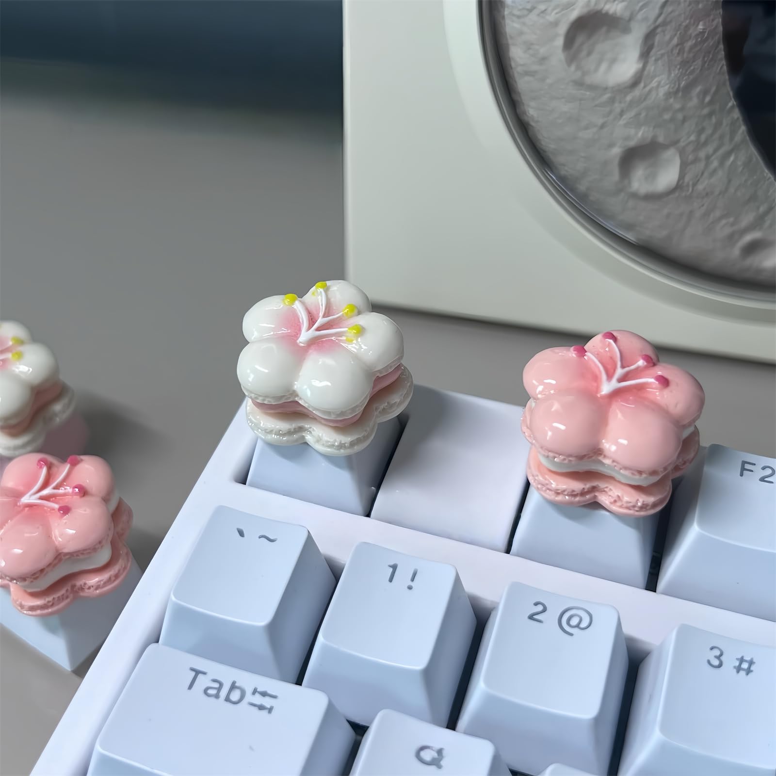 Amazon.com: ZMX Cute Flower Keycaps,White Pink Cherry Blossom
