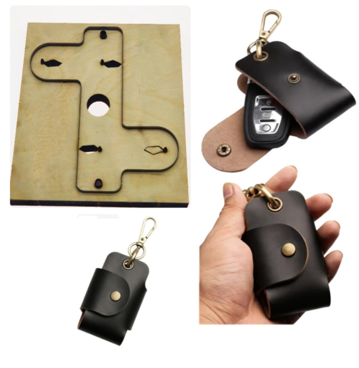 Matrice de découpe en cuir pour sac à clés 55x20x90 mm en alliage d'acier