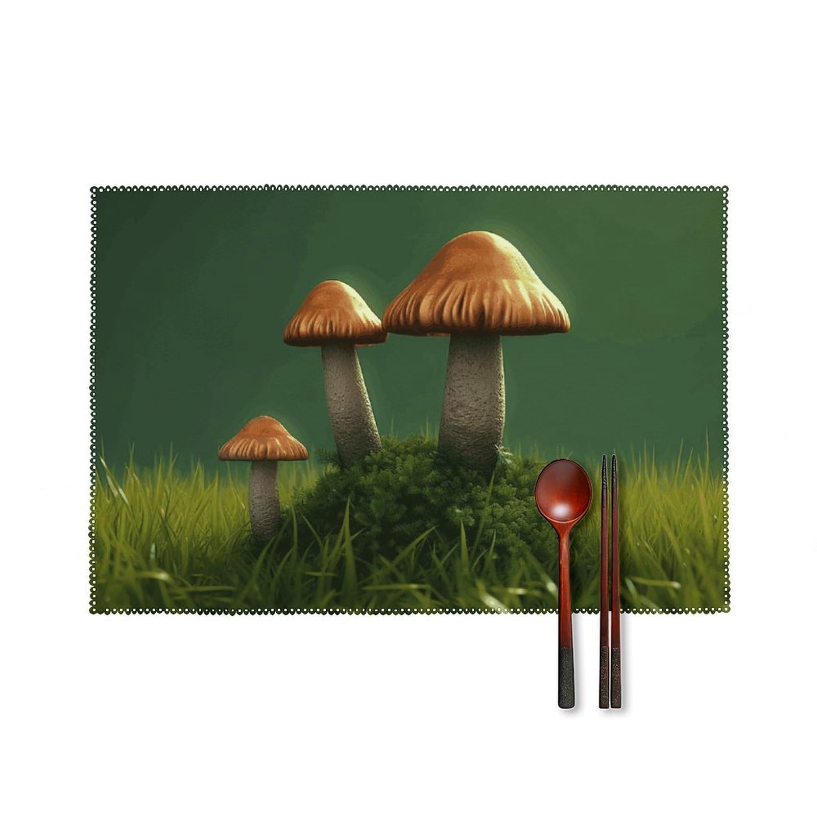 Sets de table champignons marron pour des repas de famille sereins