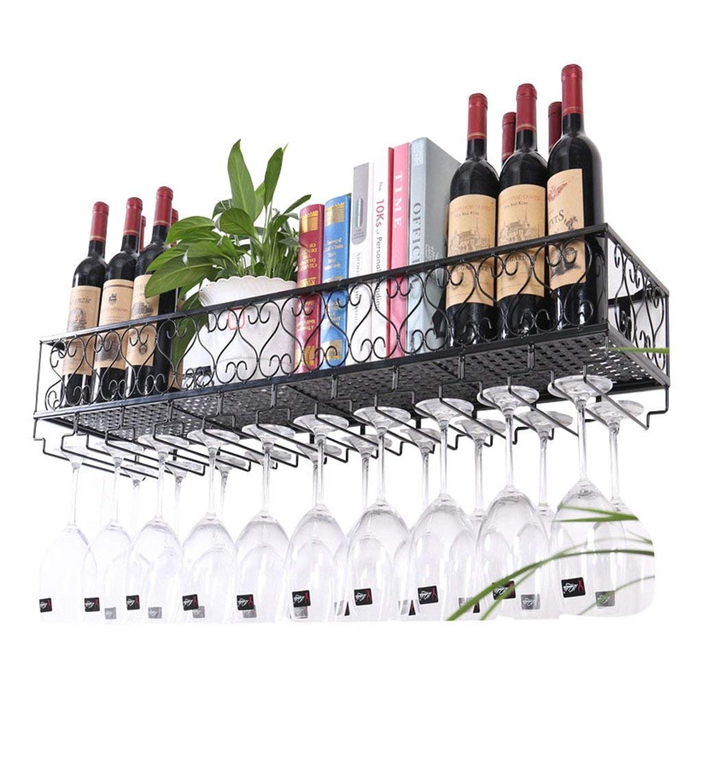 Porte-bouteille de vin mural noir pour libérer l'espace de vos tables