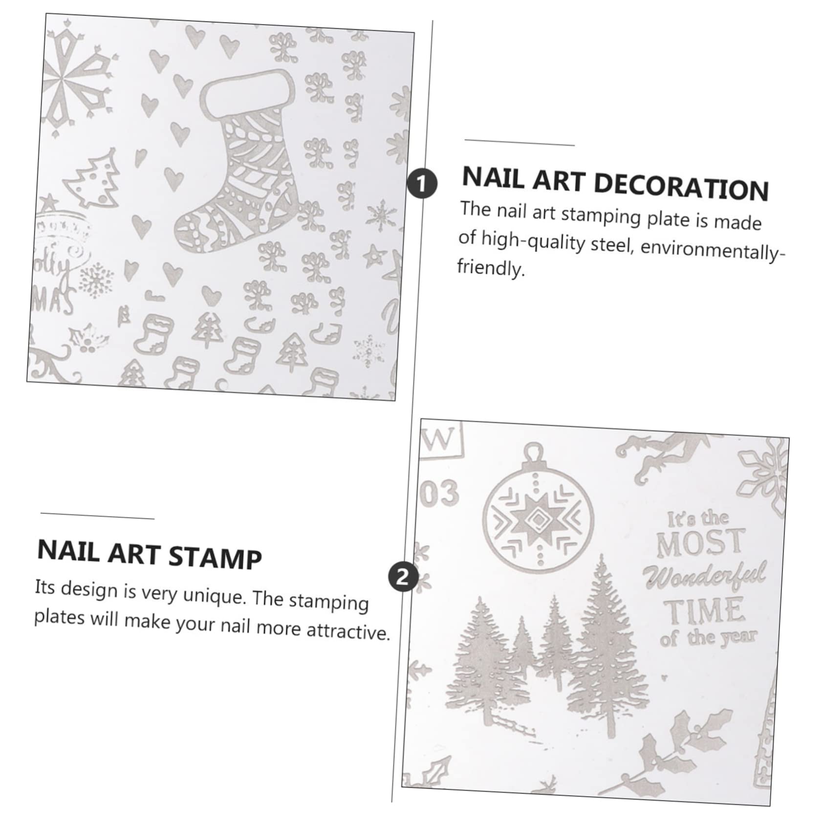 Mikinona 30pezzi Kit Di Stamping Per Nail Art Con Motivi Natalizi Piastra Per Manicure Facile Da Usare Per Principianti e Professionisti