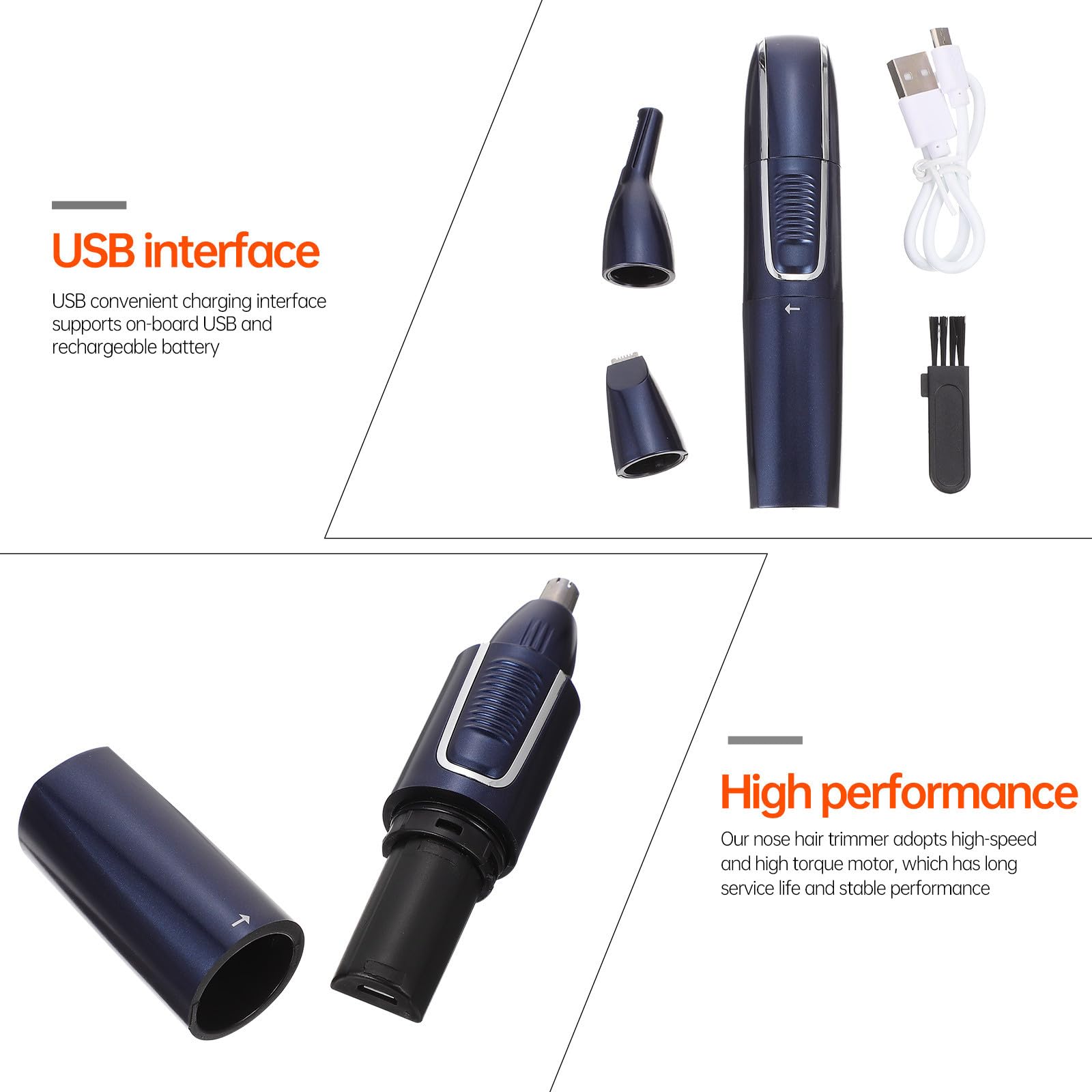 Elektrischer Nasenhaartrimmer 3-in-1 USB Aufladbar für Männer