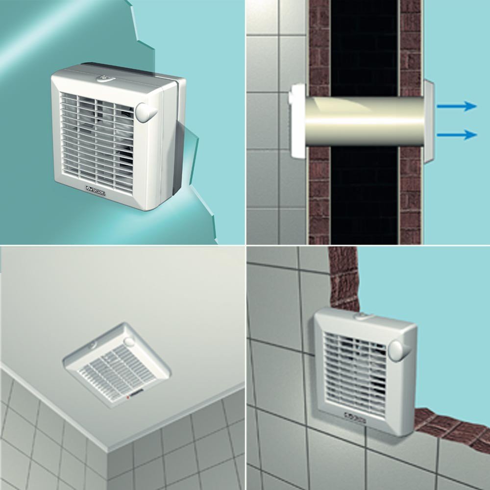 Vortice M 100/4" 11222 Aspiratori M100/4 A LL, 18 W, 37.5 Decibel, Plastica, Bianco (Weiß)