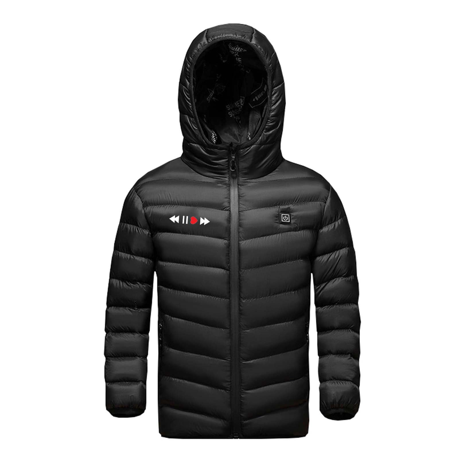 Veste Chauffante Enfant Manteau Doudoune Chauffant Enfants USB Veste Chauffant Electrique Garçons Filles avec 3 Zones de Chauffage Manches Longues Veste Chauffante pour Camping Coupe-Vent Imperméable
