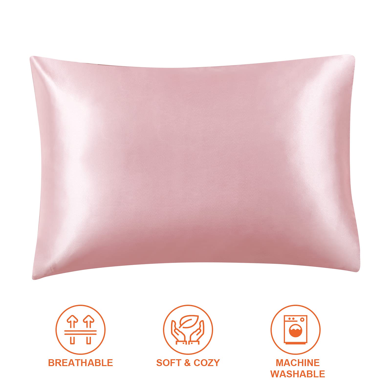 EHEYCIGA Satin Pillowcase Set Of 2 – Queen Size (20x30 In) For Hair & Skin Care, Envelope Closure - View #5