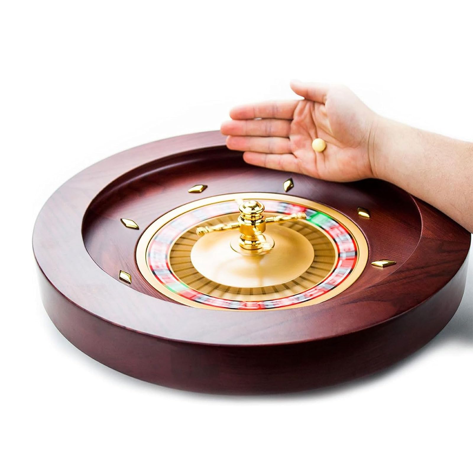 Juego de Ruedas de Ruleta Rusa de Madera con diseño de Doble Cero y rodamientos de precisión para la Noche de Juego Esencial
