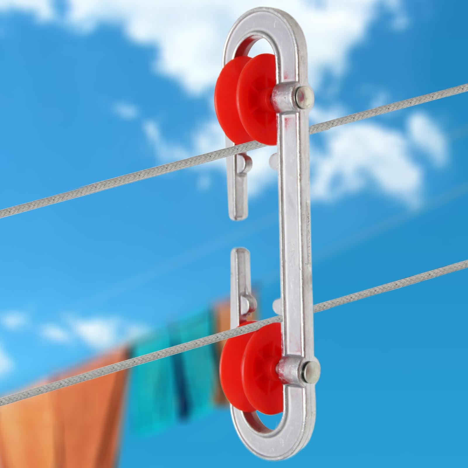 Stendibiancheria Con Separatore In Alluminio - Antiruggine, Per Corde Da Bucato, Mantiene La Corda Tesa - Foto 7