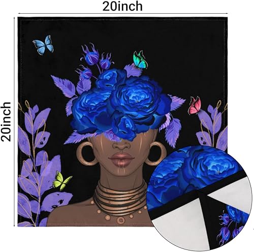 Miniatura 3 de Cloth Napkins Set of 6 Flowers Woman 20x20 Inch Cloth Napkins Rose Butterfly Washable Reusable Kitchen Dinner Napkins Table Decor for Wedding,