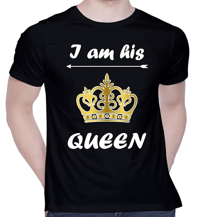 CreativiT Graphic Printed TShirt for Unisex I AM HIS Queen Tshirt