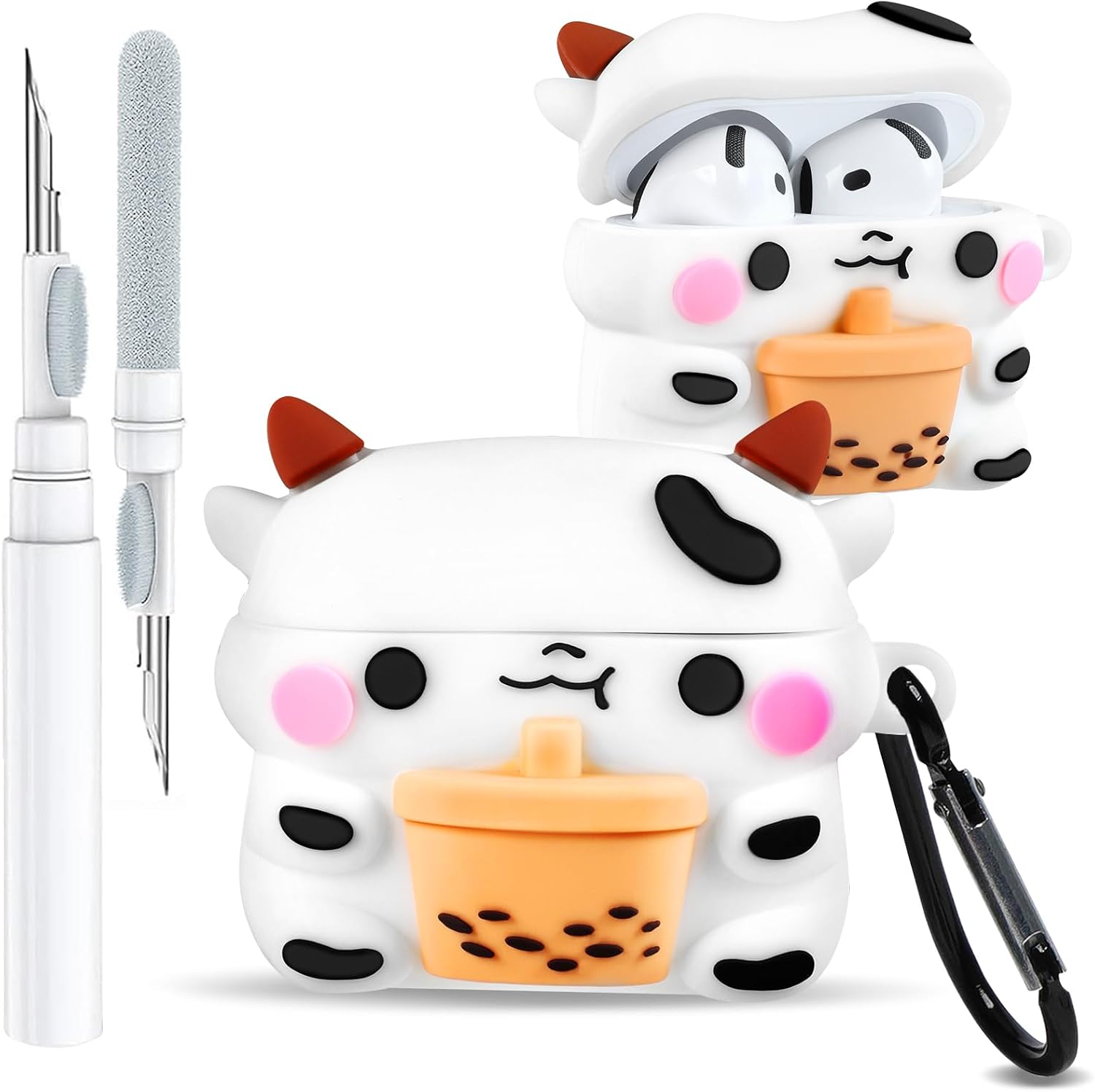 Boaretiu for Airpods 4th Case - with Keychain and Cleaner Kit for AirPods 4th Generation Case (2024) Ice Cream Cute Kawaii Funny 3D Soft Silicone Fun Cool for Girls Women Teens for Air pods 4 Cover