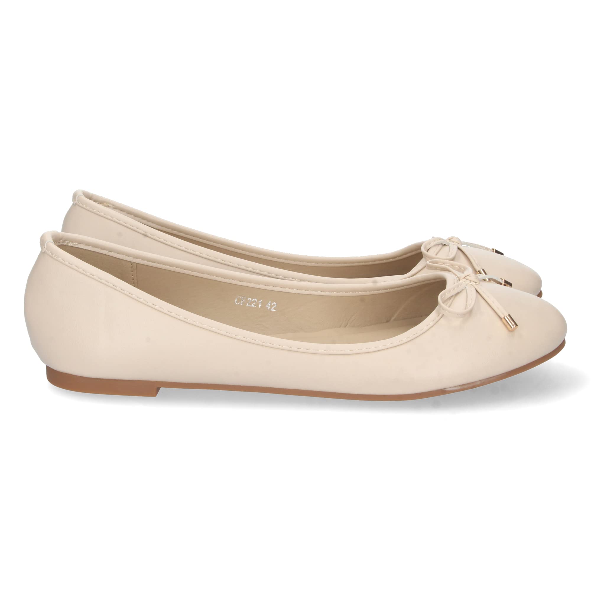 shoes&blues.es Bailarina Plana para Mujer, Comoda, Tallas Grandes, con Lazo en la Punta, Primavera Verano 2023