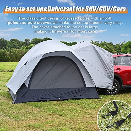 TOMOUNT SUV Tent Family Camp Car Tent, 300 x 300 x 210 cm, Universal 4 Person Vehicle with Waterproof Rainfly, Suitable Family Camping Traveling Outdoor Activities - Image 2