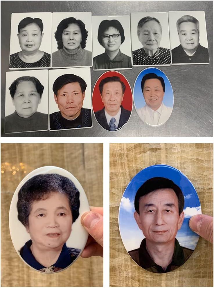 Custom Memorial Photo Tile for Tombstone Waterproof Ceramic Personalized Headstone Pictures Monument Portrait Color Porcelain Photo Tile Plaque Free Custom Photo Frame for Cemetery Gravestones,3''-7''