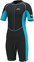 Hevto 2mm Kids Shorty Wetsuit for Boys & Girls - Neoprene Thermal Front Zip for Swimming Snorkeling Surfing Diving