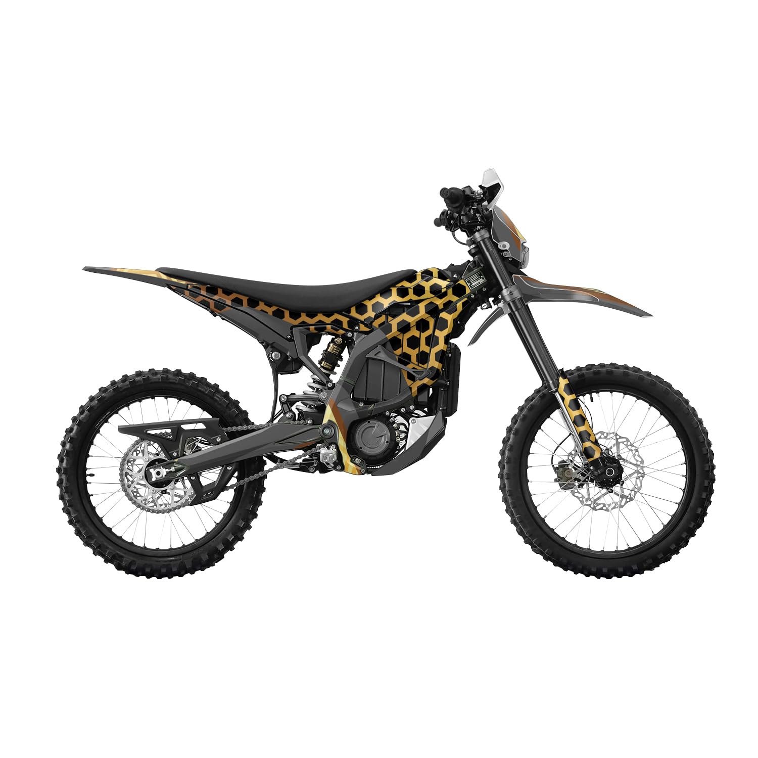 Surron Ultra Bee Graphics Kit Wrap - Hex Yellow - Sur-Ron Skin - Premium 3M Vinyl Protective Wrap Decal Cover - Easy to Apply | Crafted in The USA by MightySkins