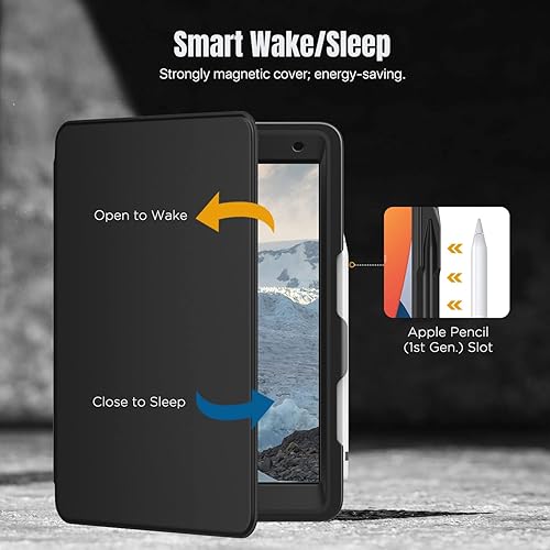 Miniatura 6 de MoKo Funda para iPad de 9 generación 2021iPad de 8 generación 2020iPad de 7 generación 2019 con soporte para lápices, protector de pantalla