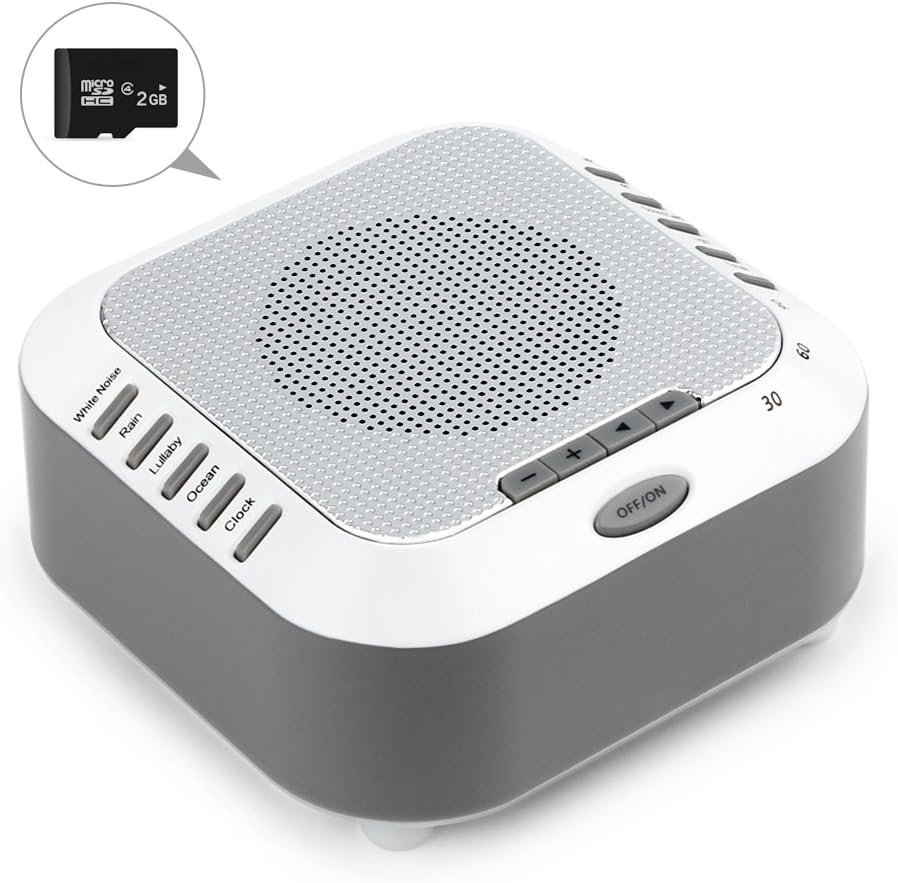 White Noise Machine for Sleeping, Sound Machine with Night Light Portable Natural Sleep Sound Therapy Sound Machine Travel Sleep Auto-Off Timer for Baby Kids Adults Toddler