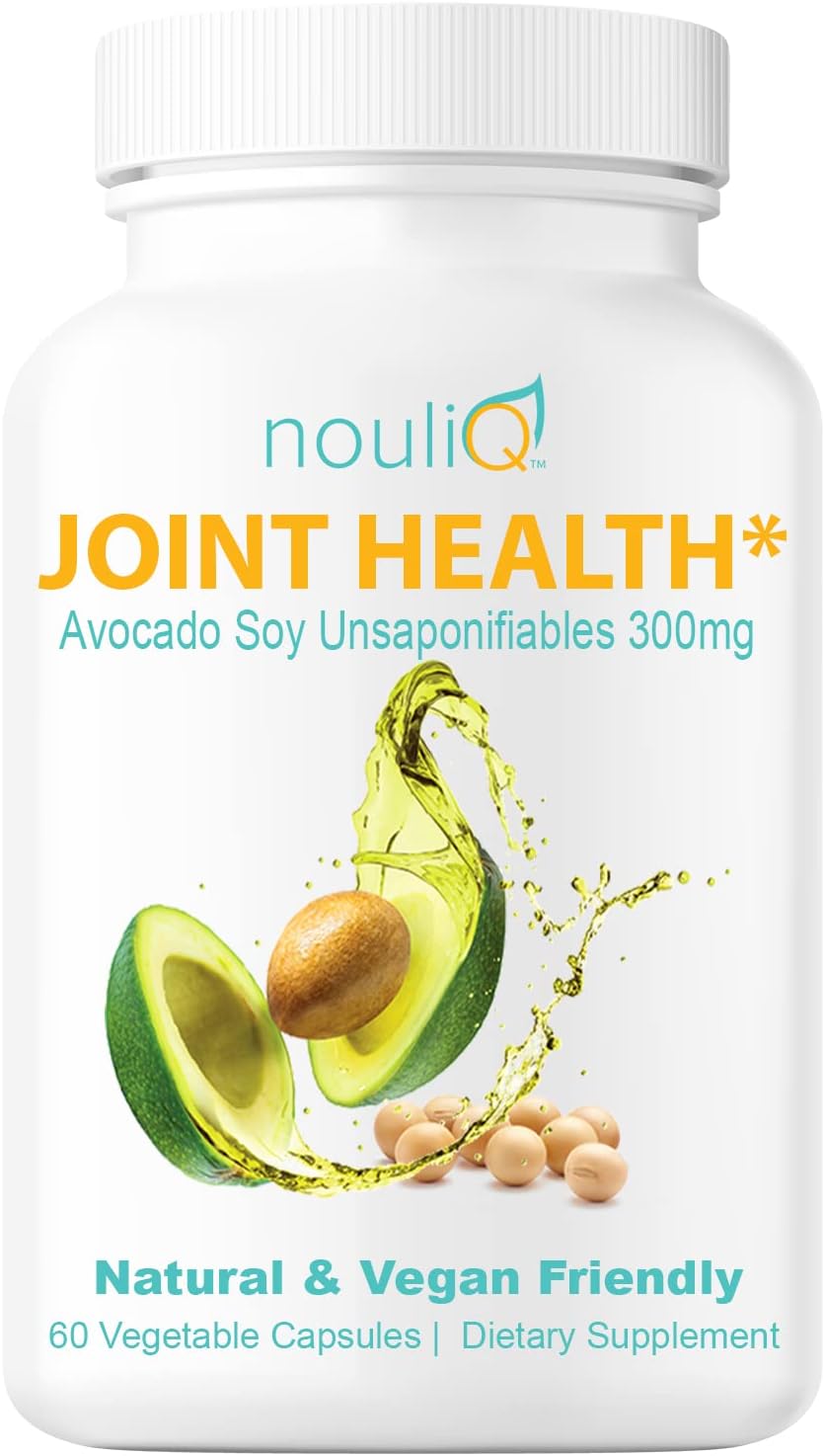 - Natural & Vegan-Friendly Joint Health Supplement, Avocado Soy Unsaponifiables 300mg, Non-GMO, Free of Any Gluten, Artificial Colors or Flavors, Dairy and Shellfish, 60 Day Supply.