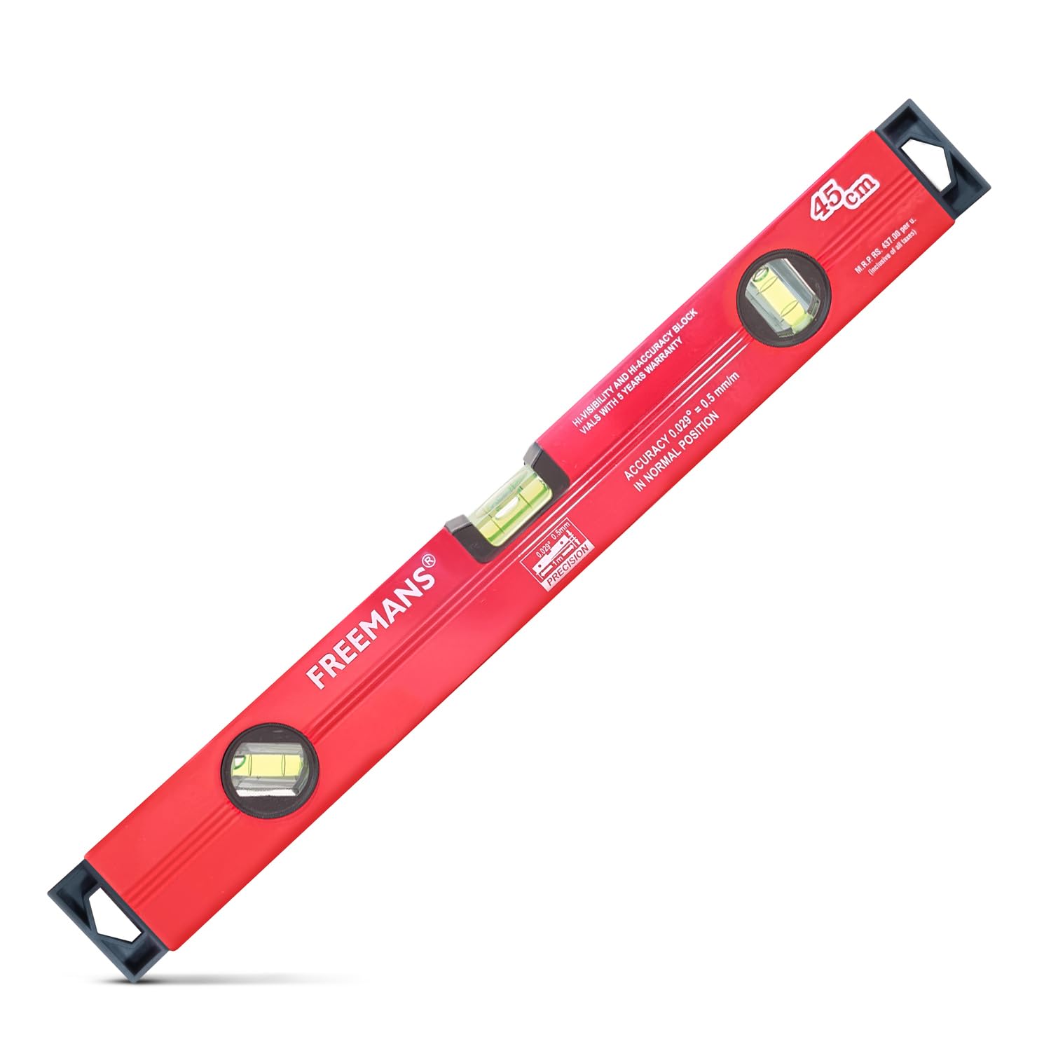 FREEMANS BS345 Box Section Aluminum Spirit Level Without Magnet 45cm-picture-28