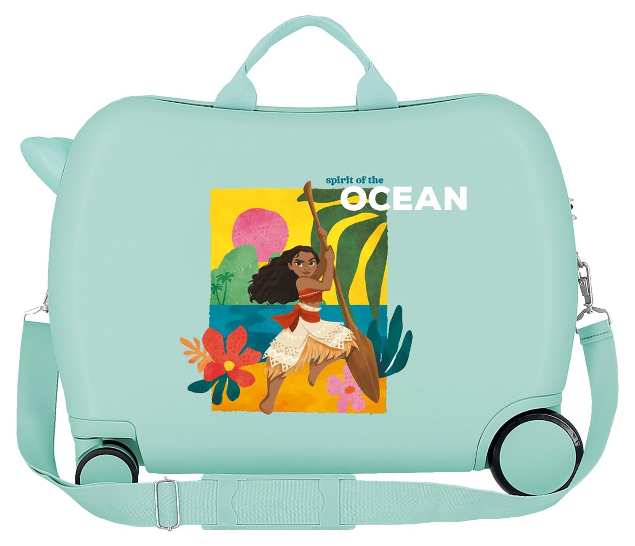 Joumma Disney Vaiana Sea Vibes walizka dziecięca turkusowa niebieska 50 x 38 x 20 cm sztywne tworzywo ABS boczne zapięcie szyfrowe 34L 2,1 kg 2 koła podwójne bagaż podręczny