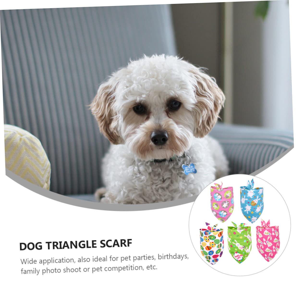 INOOMP 15pièces Bandanas pour Chiens Et Chats Écharpes Colorées Et Respirantes pour Animaux De Compagnie Accessoires Adorables pour Pâques