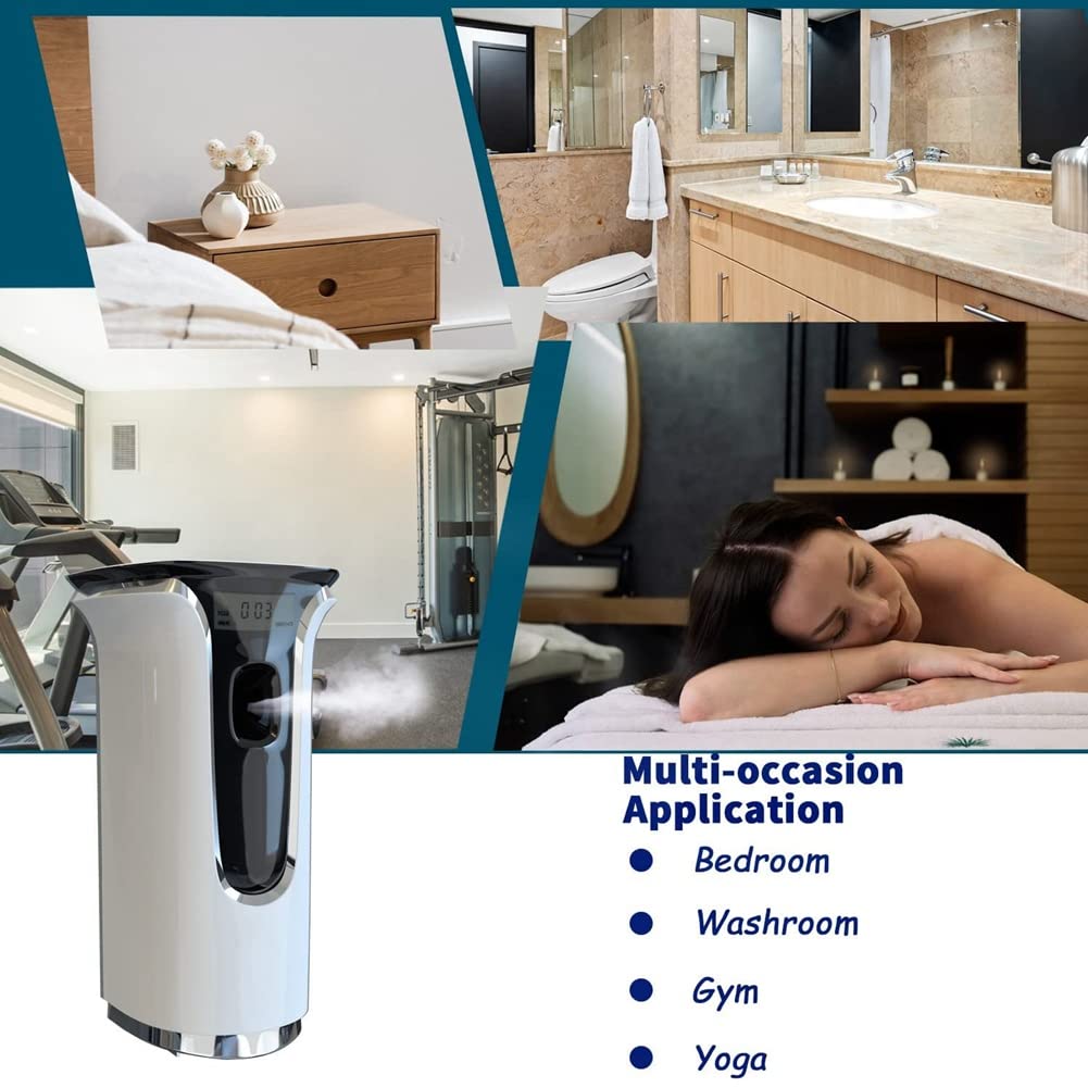 Dispenser Automatico Deodorante per Ambienti, Dispenser di Profumi Montaggio a Parete/Dispenser di Fragranza Programmabile Autoportante