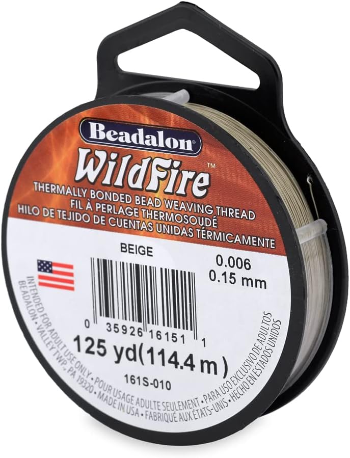 Beadalon Wildfire, 0.006 in, 0.15 mm, Break Strength 10 lb / 4.5 kg, Beige, 125 yd / 114 m