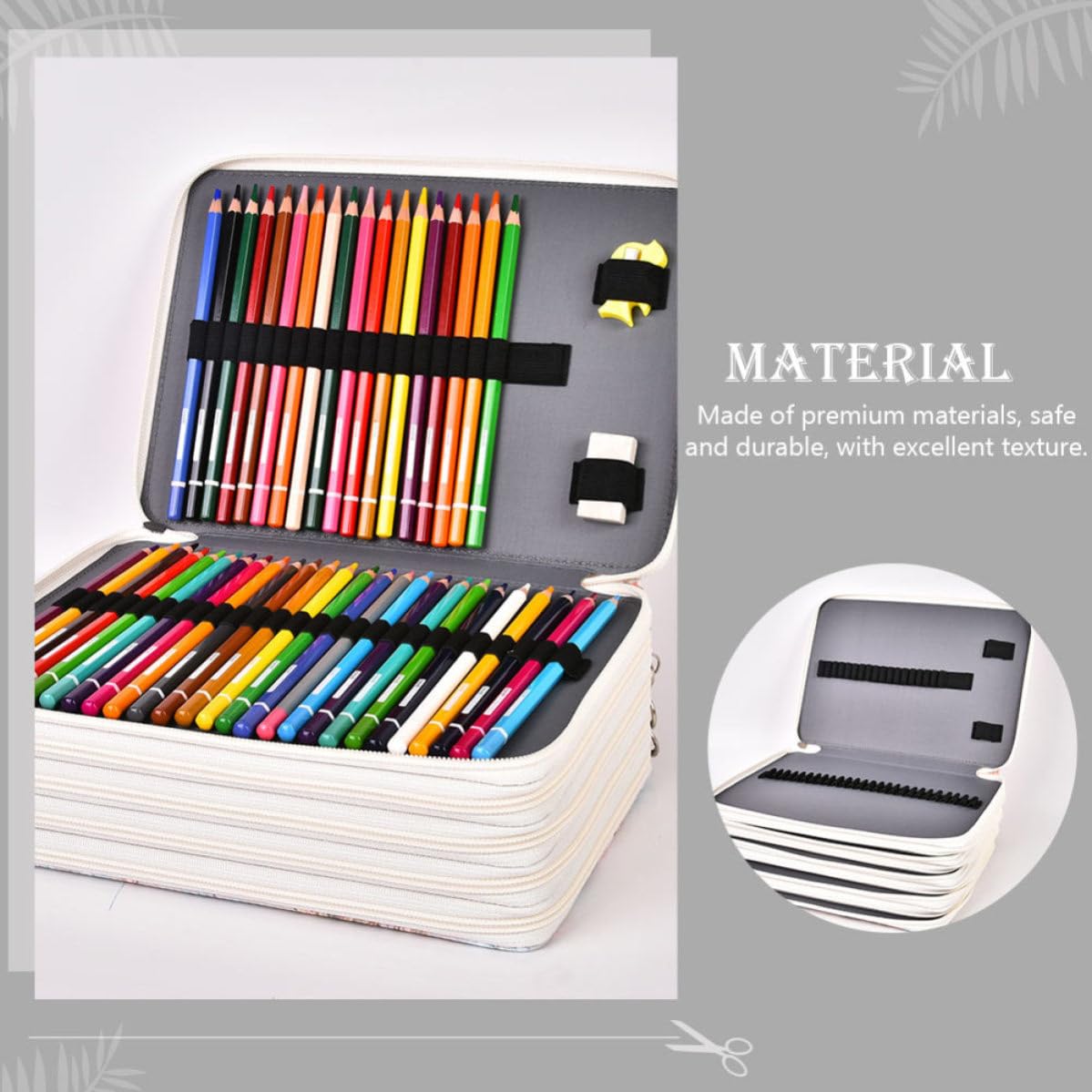 Große Buntstiftbeutel mit 252 Fächern Großer Kapazität Pu Polyester Material Tragbarer Griff und Reißverschluss für Outdoor Arbeit und Büro