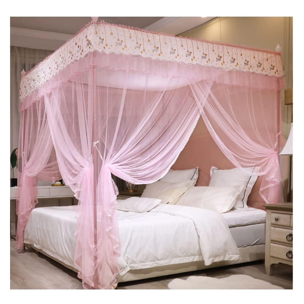 Dosel de cama con mosquitera de piso a techo para dormitorio de 180 x 220 x 205 cm en color A3