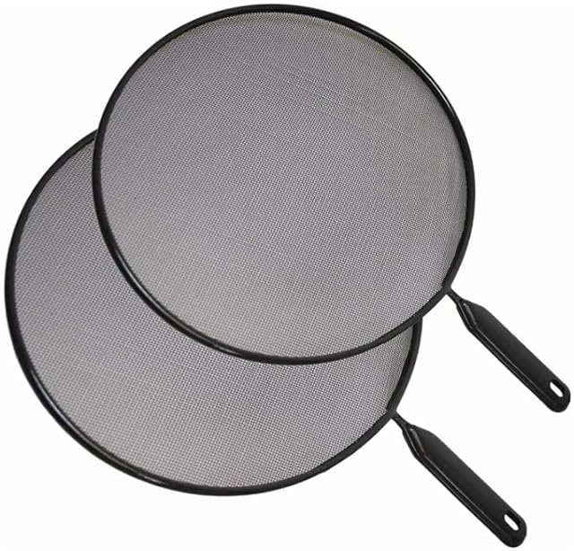 TIJAR Splatter Screen 2pc, Splash Guard Lid with Knob, 28CM & 24CM, Perfect for Pans Pots and Frying Pans, replacement lid (2pc Set)