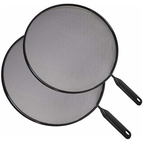 TIJAR Splatter Screen 2pc, Splash Guard Lid with Knob, 28CM & 24CM, Perfect for Pans Pots and Frying Pans, replacement lid (2pc Set) Cover