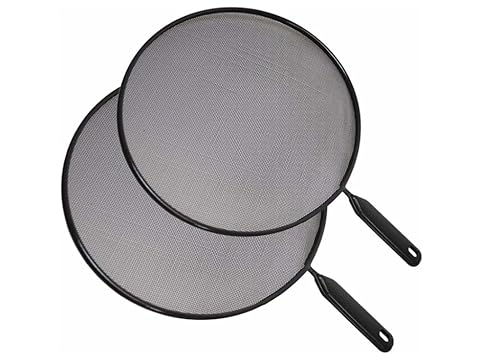 TIJAR Pantalla de salpicaduras de 2 piezas, tapa protectora contra salpicaduras con perilla, 28 cm y 24 cm, perfecta para sartenes y sartenes, tapa de repuesto (juego de 2 piezas) Cover