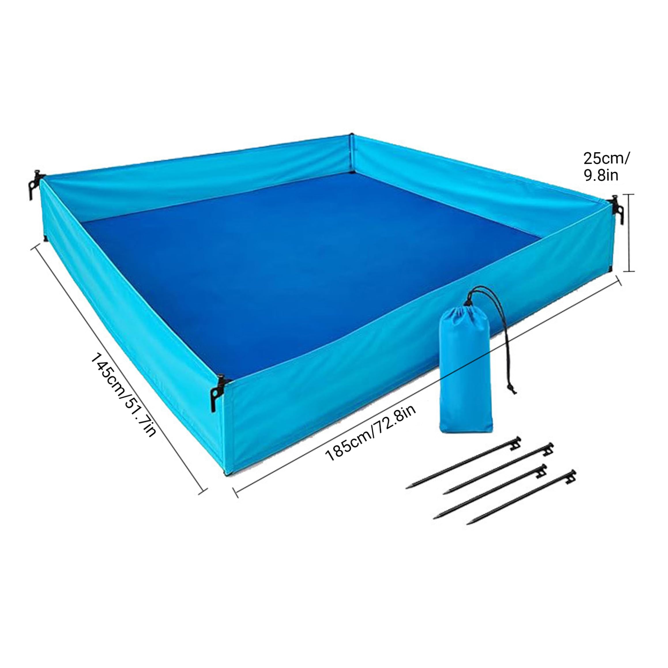 Box da spiaggia per bambino, Box da esterno per bambino, Coperta da spiaggia pieghevole con superficie impermeabile, Blu, 72, 83x57, 09x9, 84 pollici