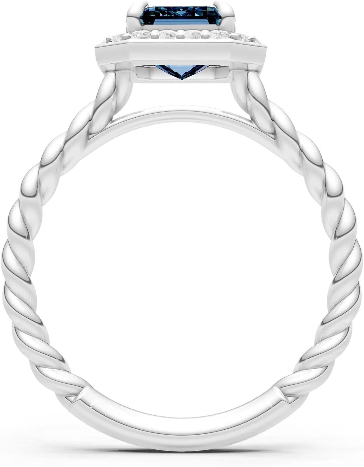 PEORA Emerald Cut Cut Alexandrite Solitaire Band Available in Solid 10K, 14K or 18K Ring – White, Yellow or Rose Gold