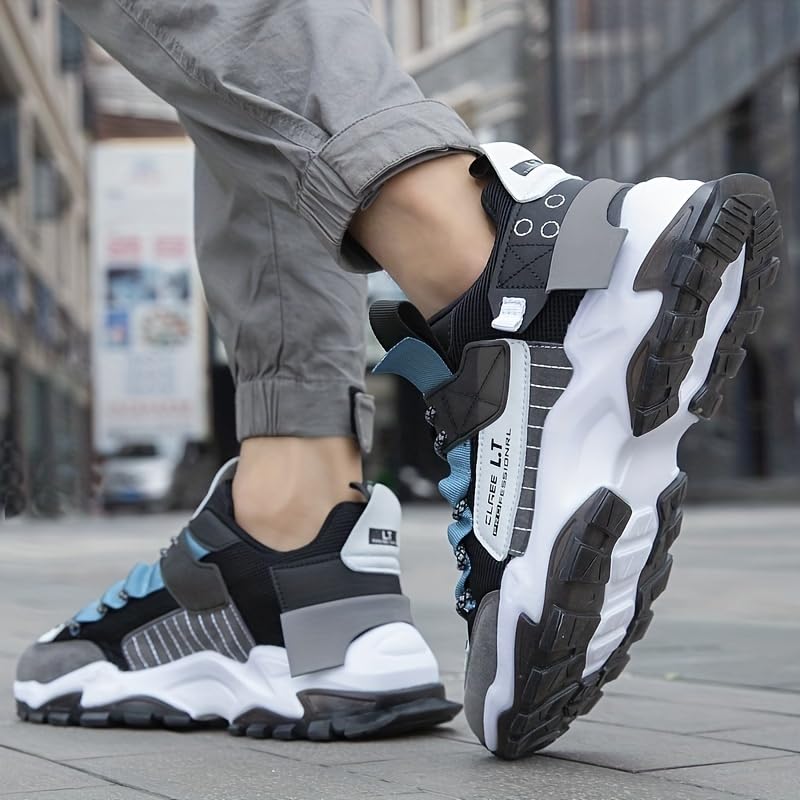 Mens Lightweight Chunky Running Sneakers - Lace-up Comfort with Advanced Shock Absorption and Maximum Breathability - Perfect for Sports Enthusiasts - Athletic Shoes4