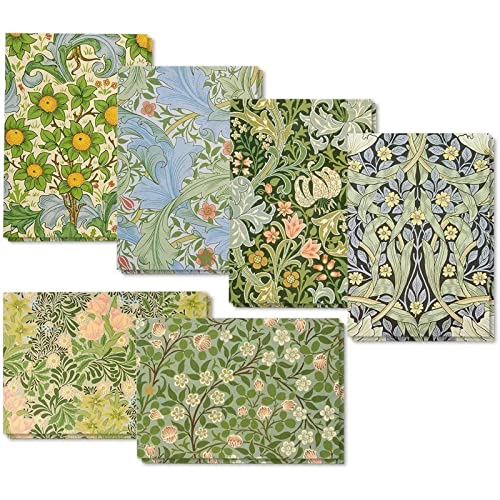 36 Pack William Morris Stationery Cards And Envelopes, Floral Pattern All Occasion Notecards, Blank Inside (5 X 3.5 In) #TOP4